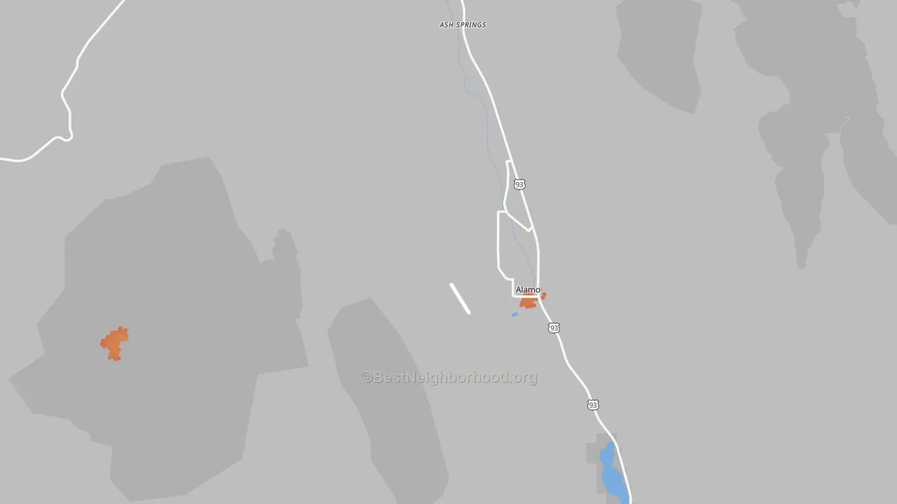 Bike Grade map of Alamo, NV