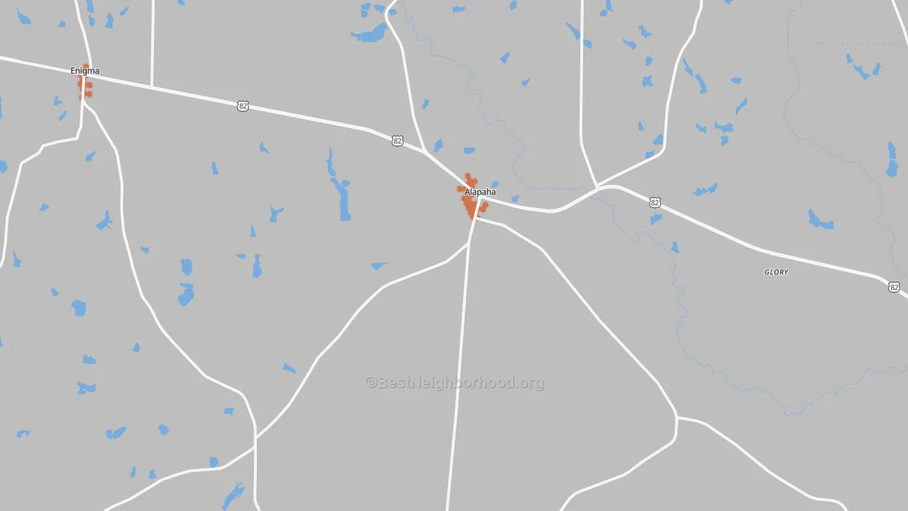 Bike Grade map of Alapaha, GA