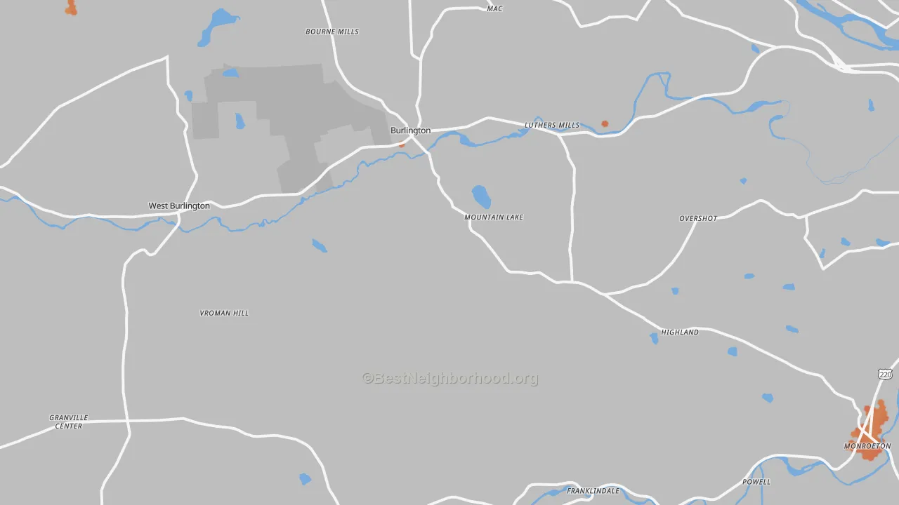 Bike Grade map of Alba, PA
