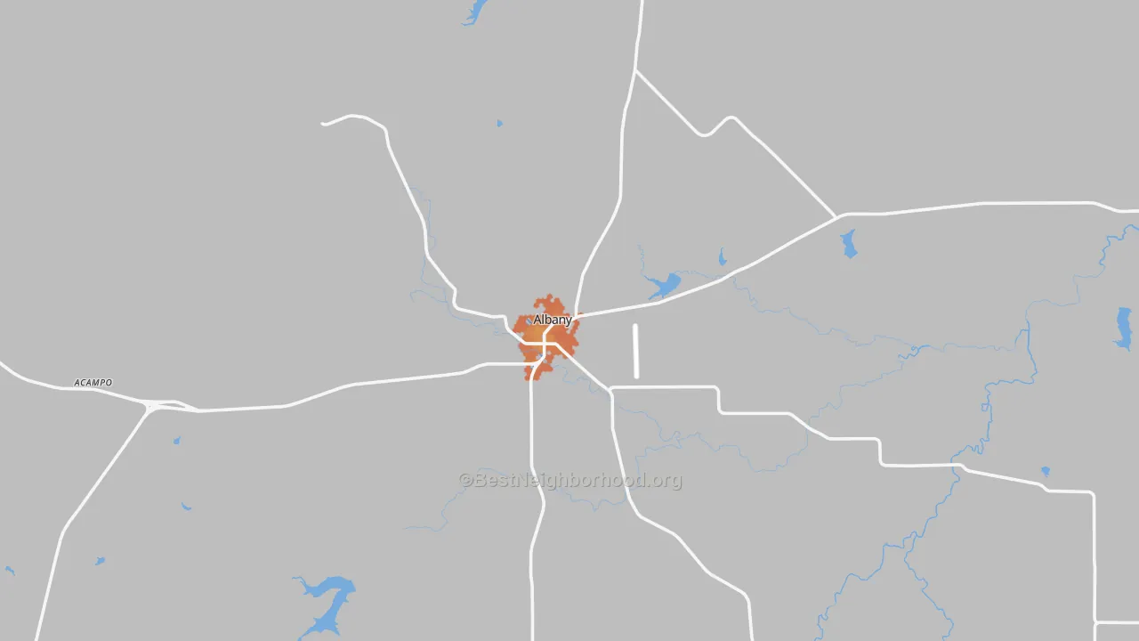 Bike Grade map of Albany, TX