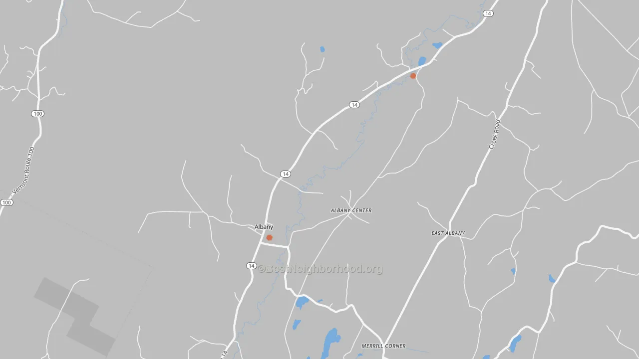 Bike Grade map of Albany, VT