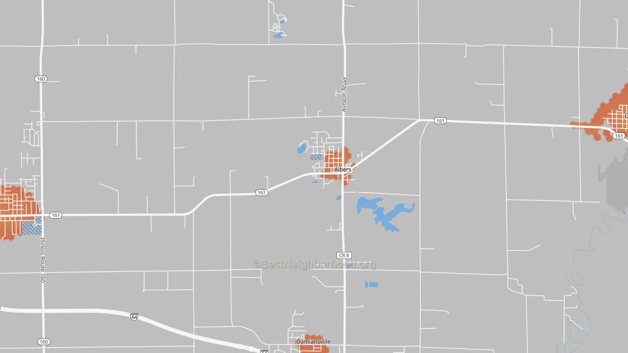Bike Grade map of Albers, IL