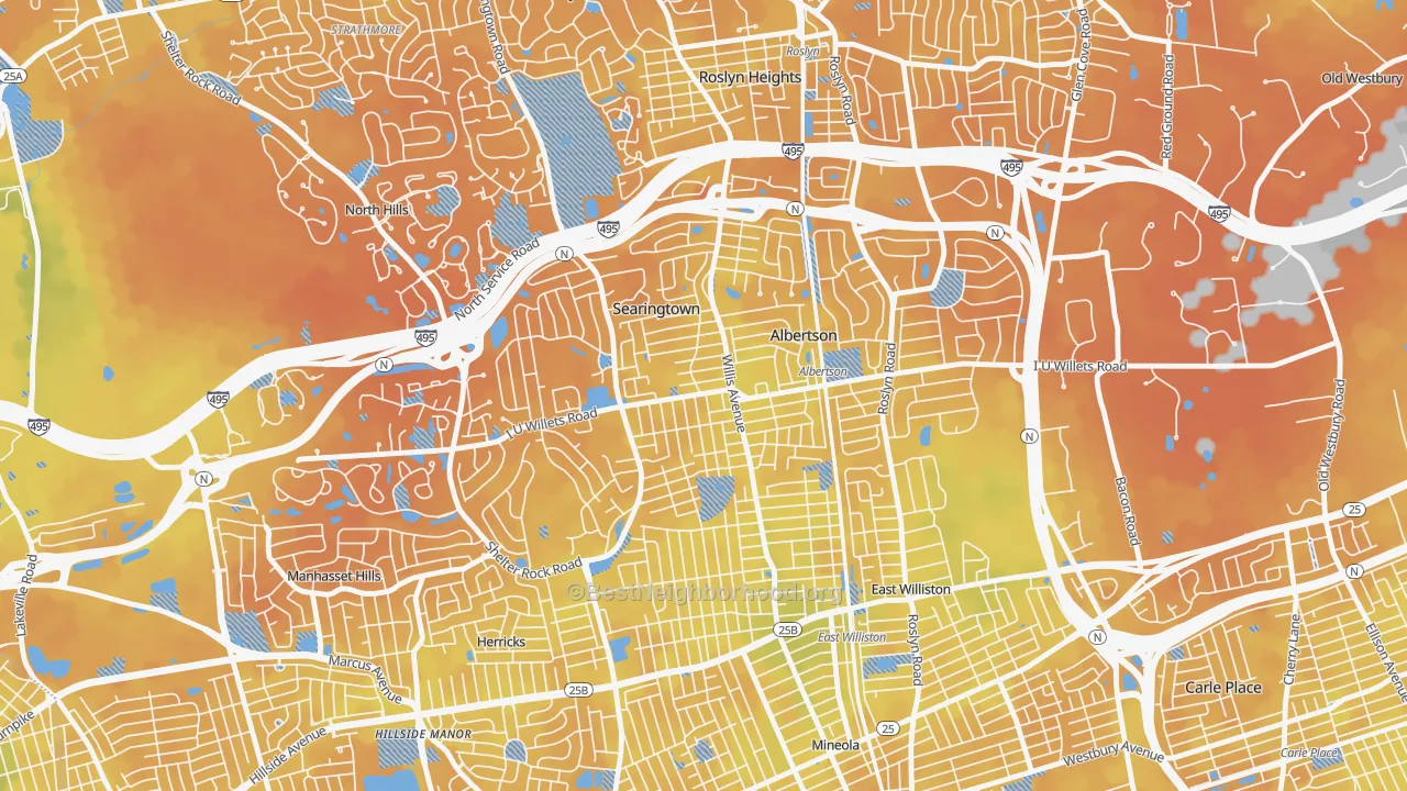 Bike Grade map of Albertson, NY