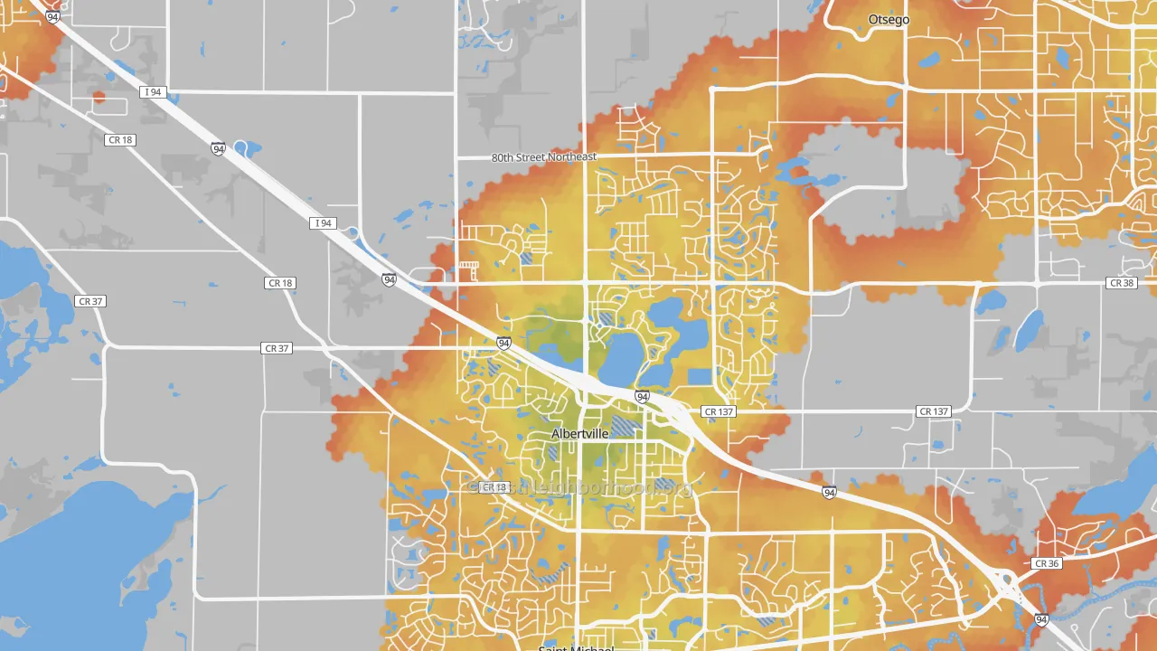 Bike Grade map of Albertville, MN