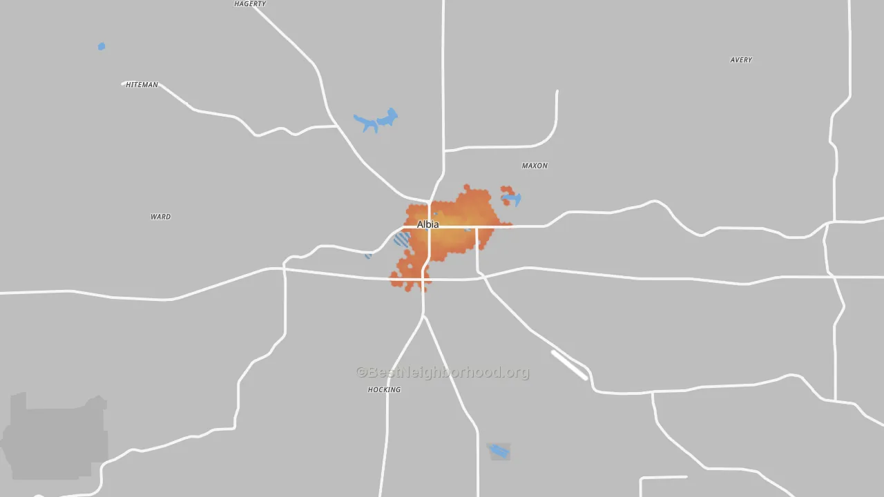 Bike Grade map of Albia, IA