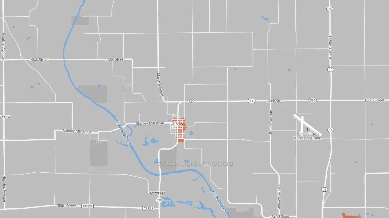 Bike Grade map of Albion, IA