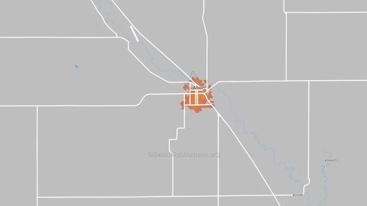 Bike Grade map of Albion, NE