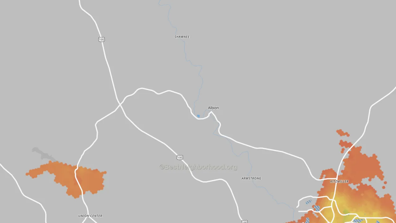 Bike Grade map of Albion, WA
