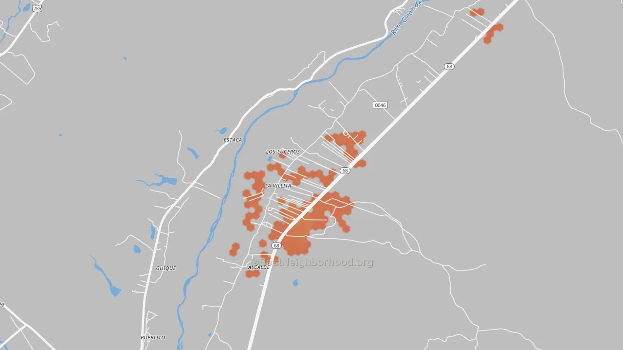 Bike Grade map of Alcalde, NM
