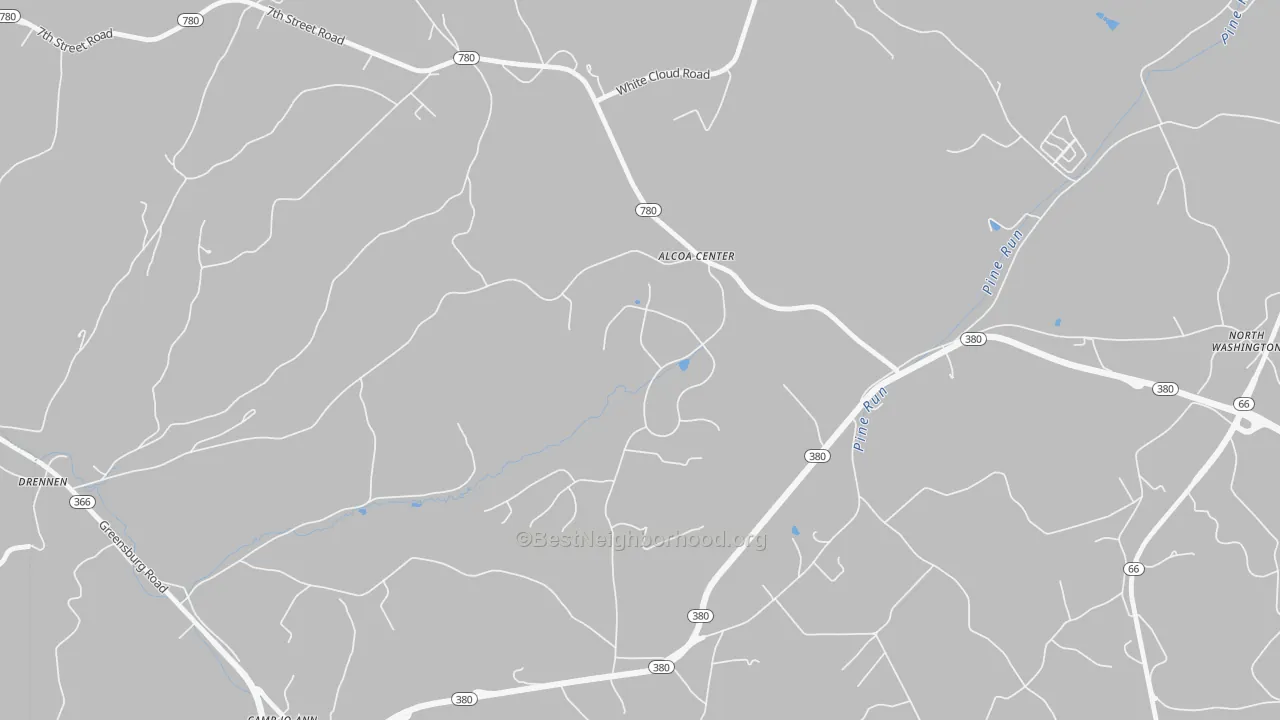 Bike Grade map of Alcoa Center, PA