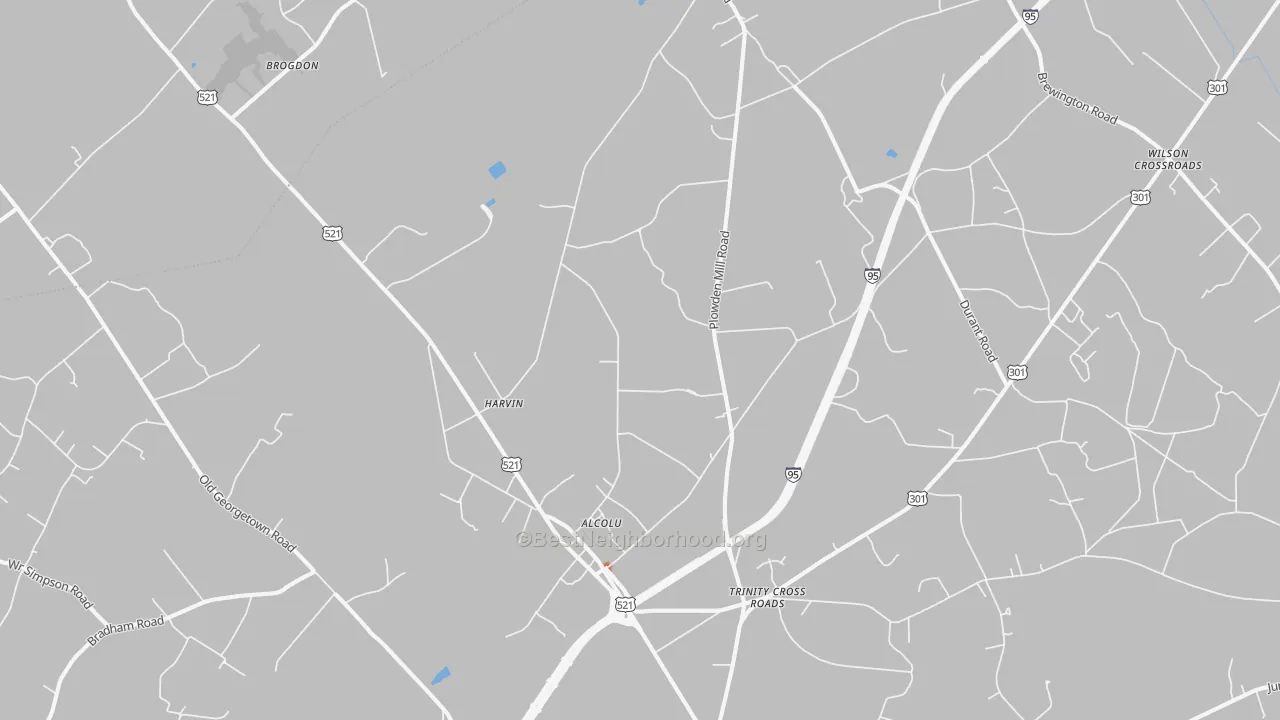 Bike Grade map of Alcolu, SC