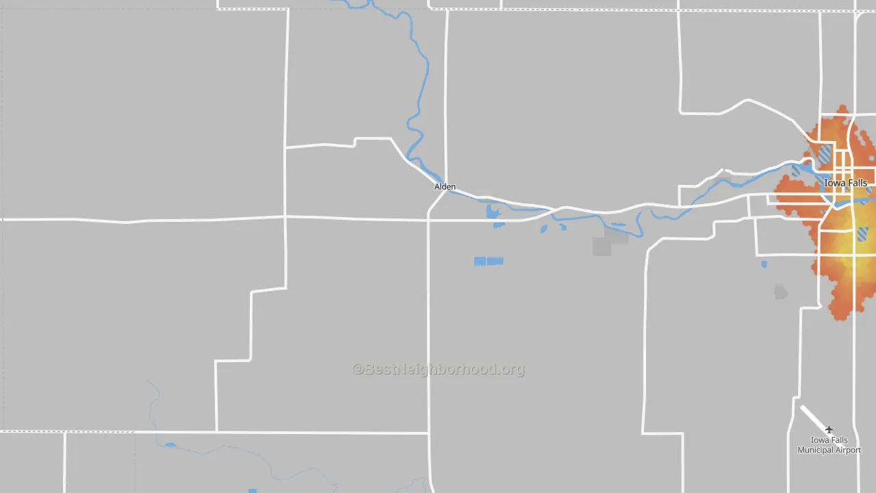 Bike Grade map of Alden, IA