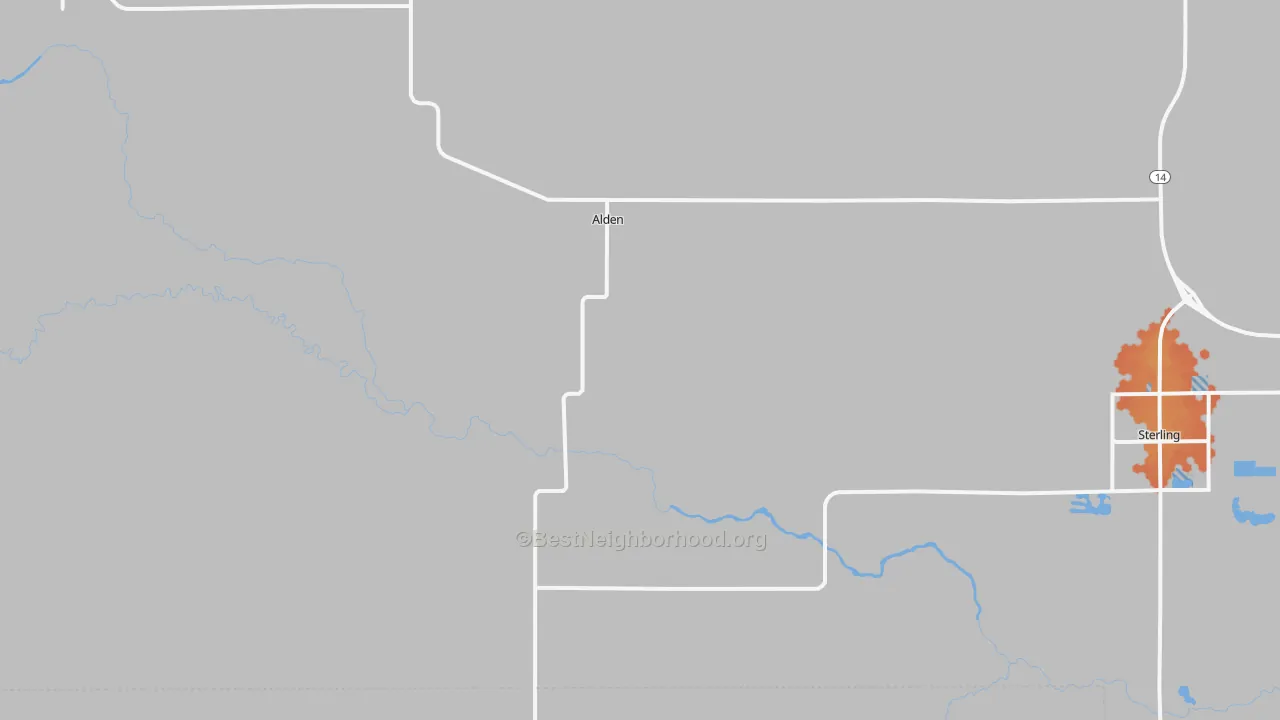 Bike Grade map of Alden, KS