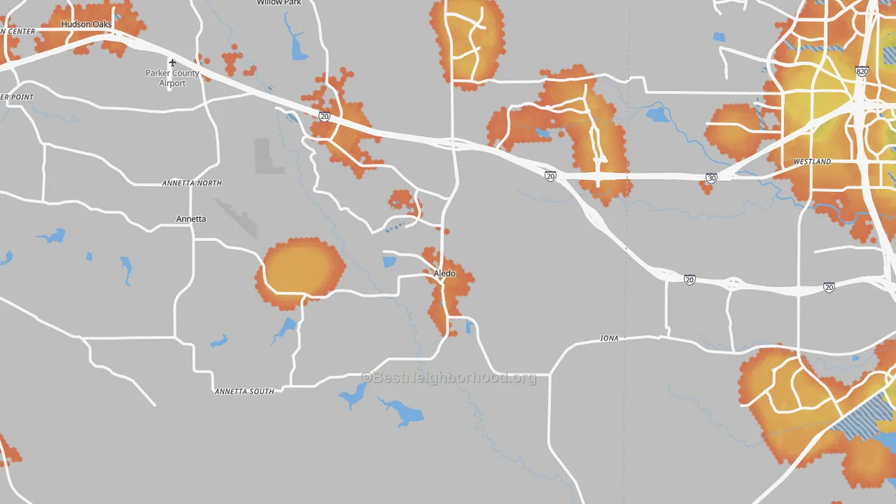 Bike Grade map of Aledo, TX