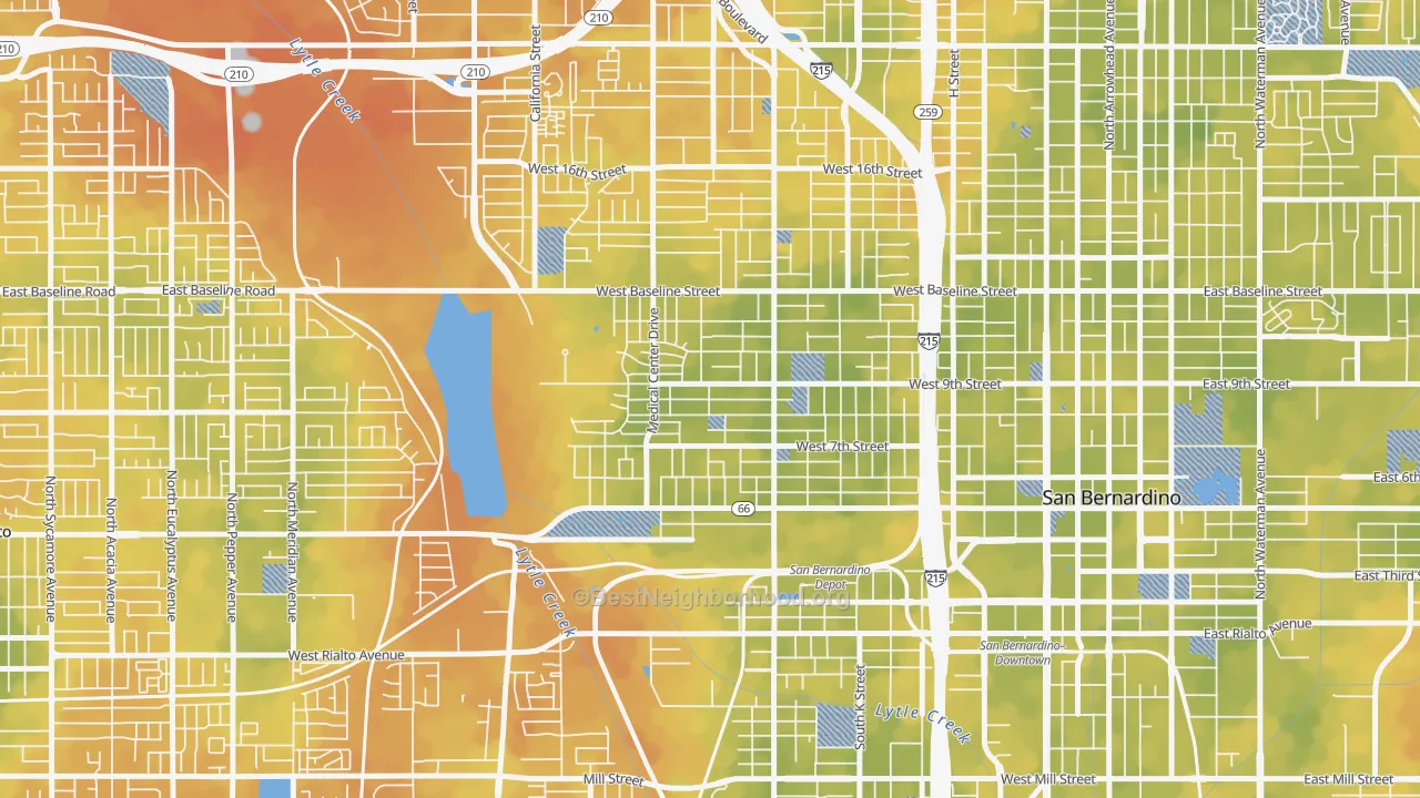 Bike Grade map of Alessandro, San Bernardino, CA