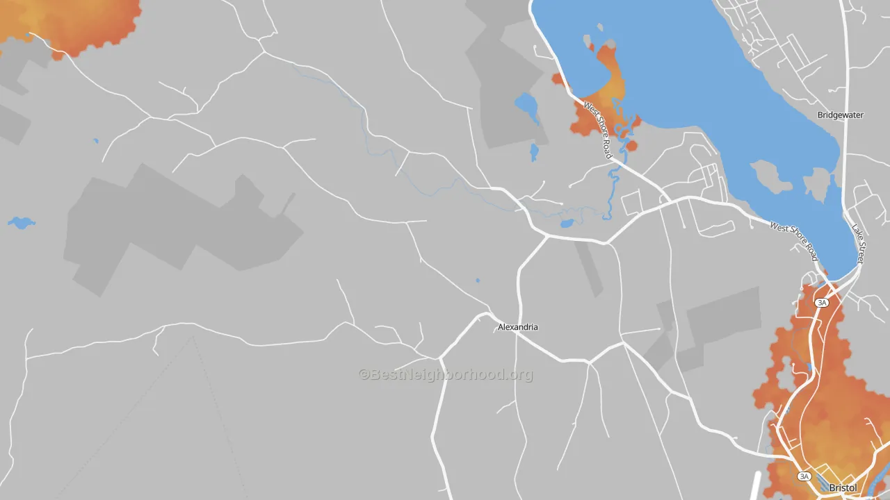 Bike Grade map of Alexandria, NH