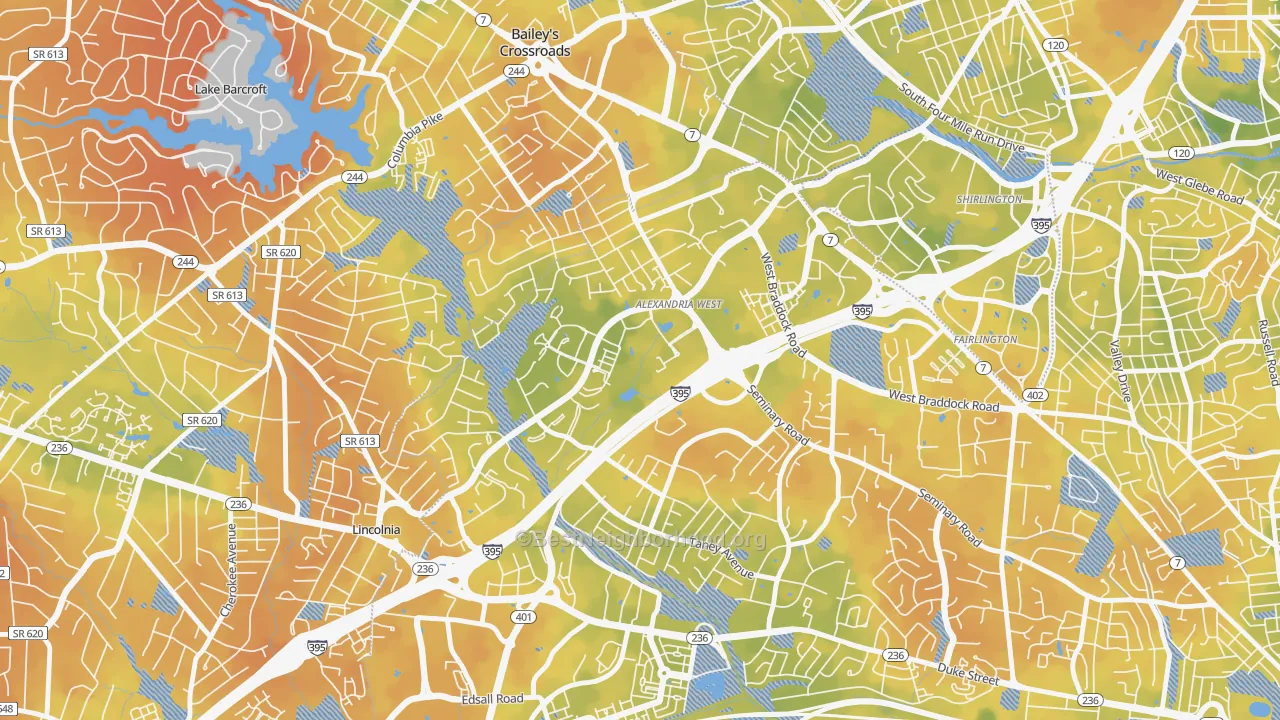 Bike Grade map of Alexandria Wrest, Alexandria, VA