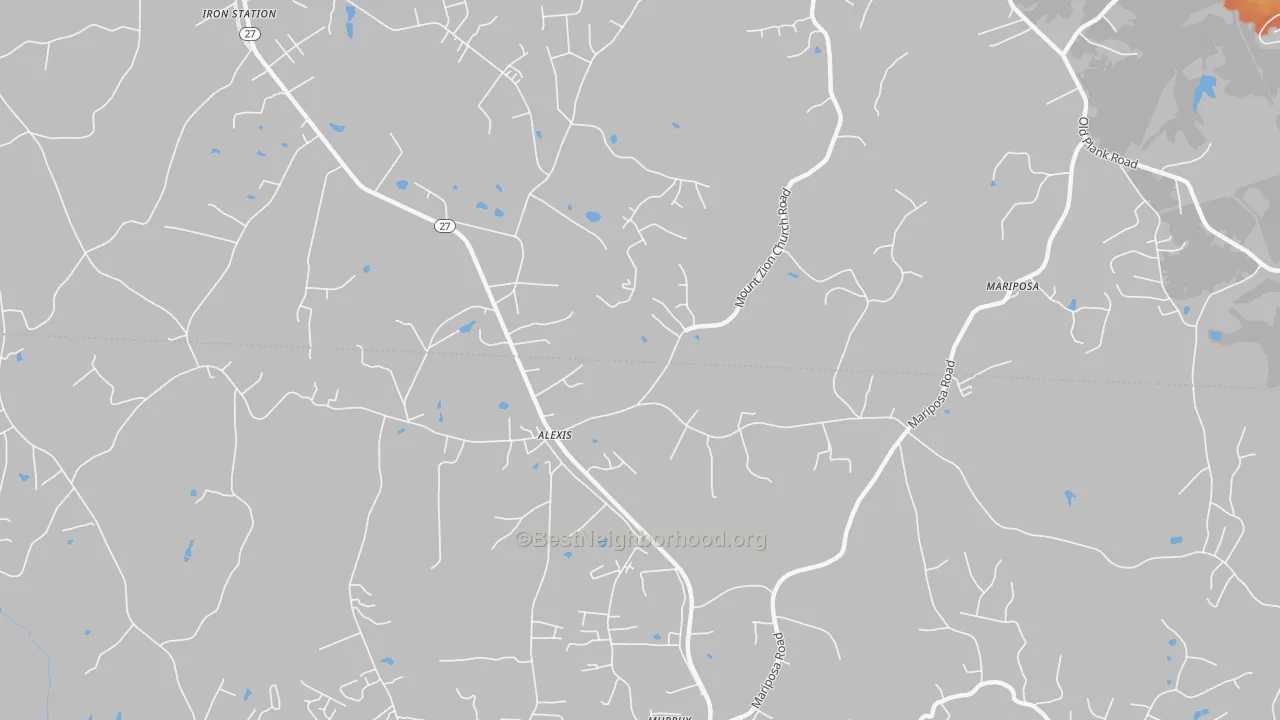 Bike Grade map of Alexis, NC