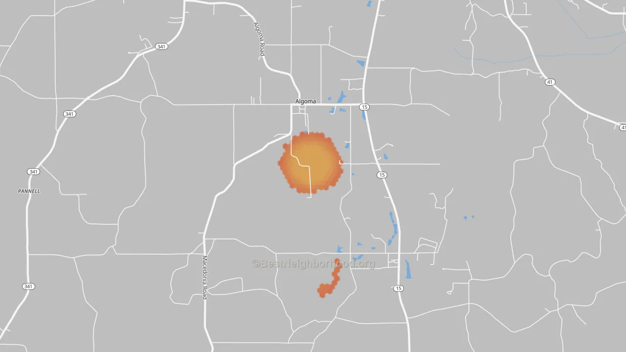 Bike Grade map of Algoma, MS