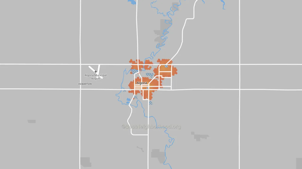Bike Grade map of Algona, IA