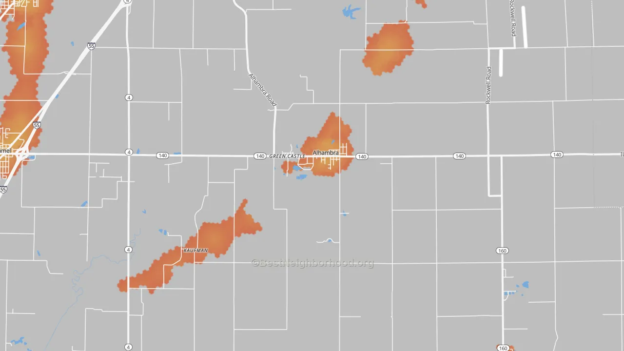 Bike Grade map of Alhambra, IL