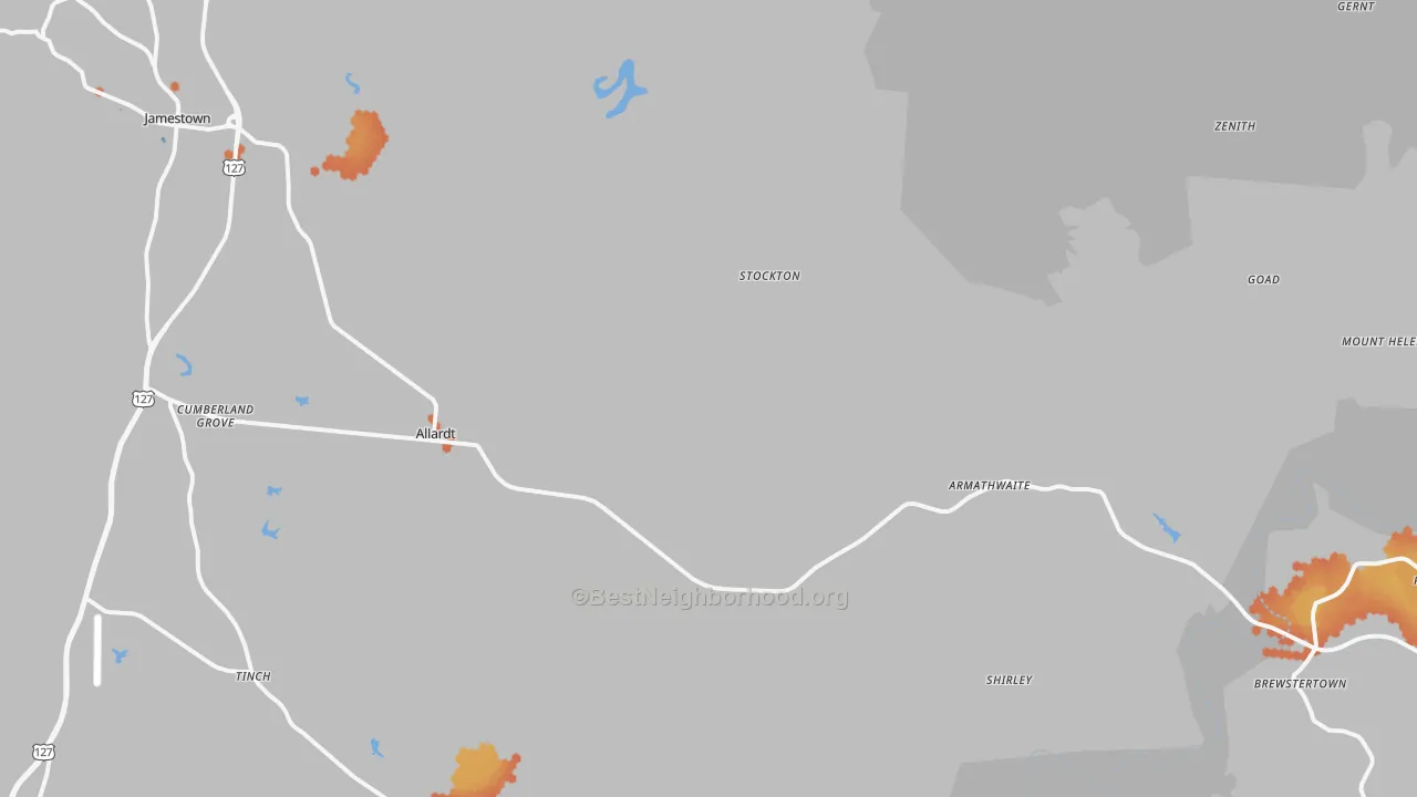 Bike Grade map of Allardt, TN