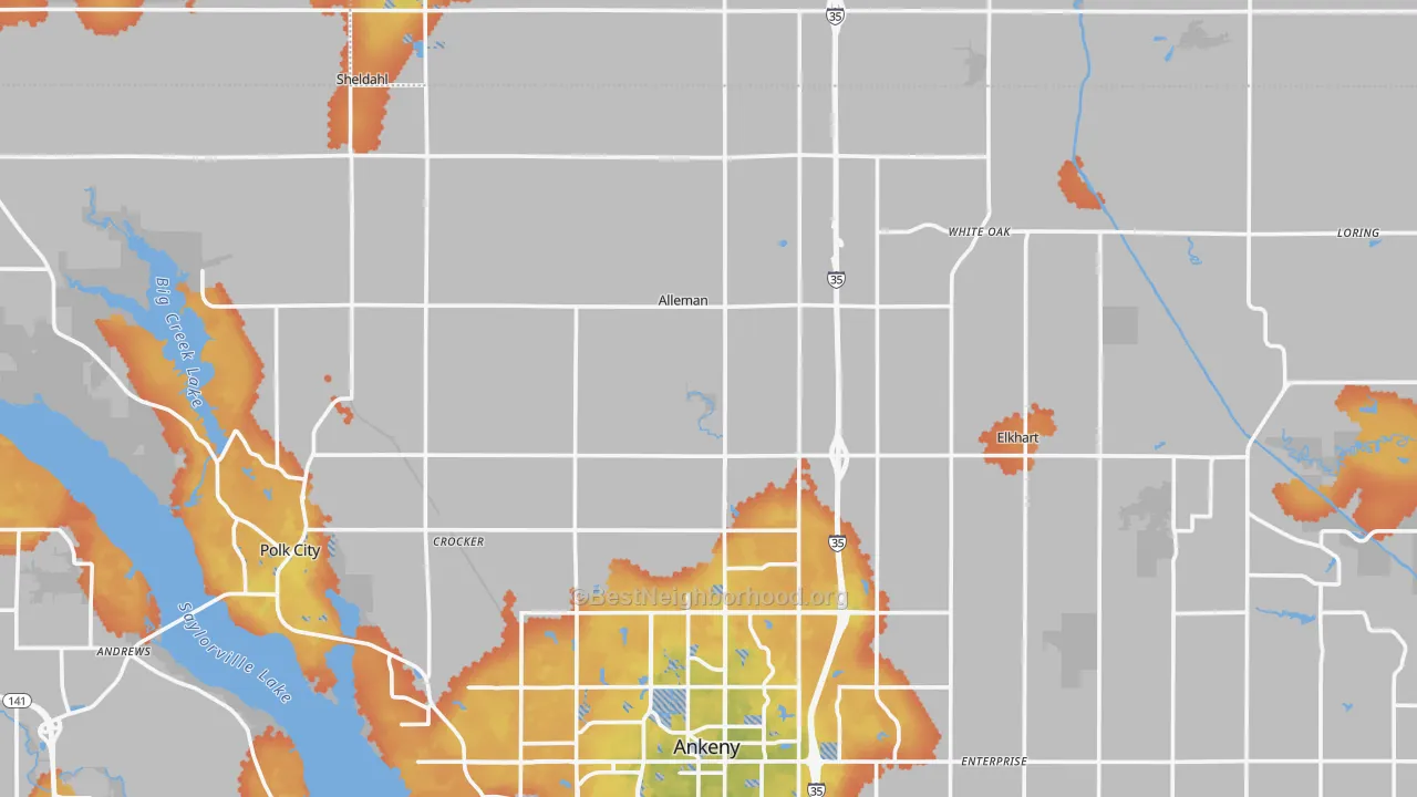 Bike Grade map of Alleman, IA