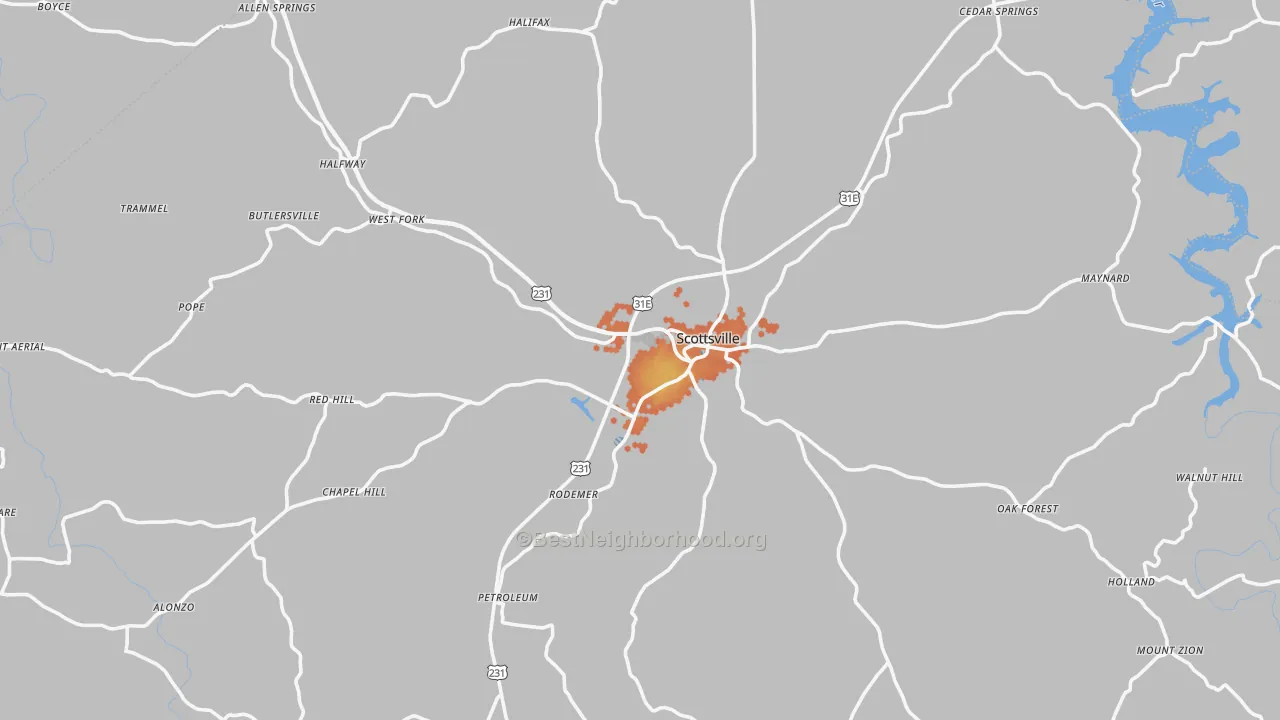 Bike Grade map of Allen County, KY