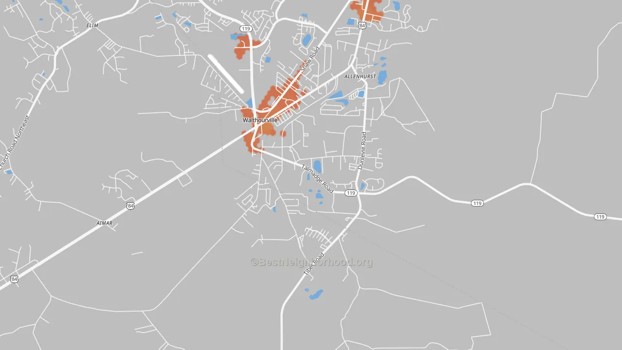 Bike Grade map of Allenhurst, GA