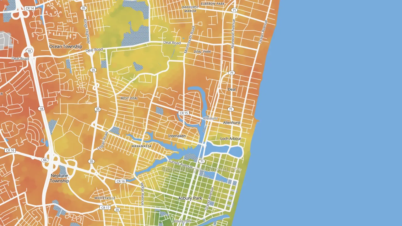 Bike Grade map of Allenhurst, NJ