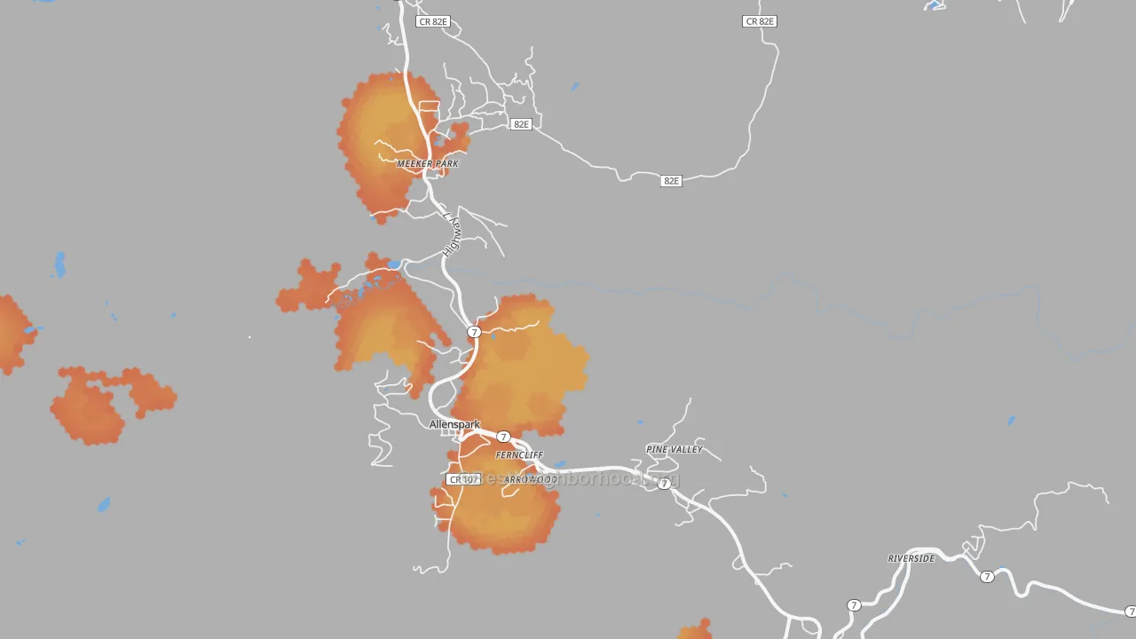 Bike Grade map of Allenspark, CO