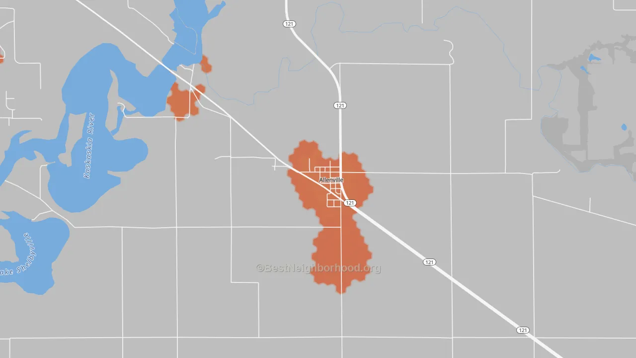 Bike Grade map of Allenville, IL