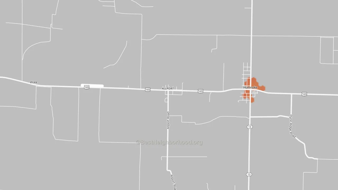 Bike Grade map of Allport, AR