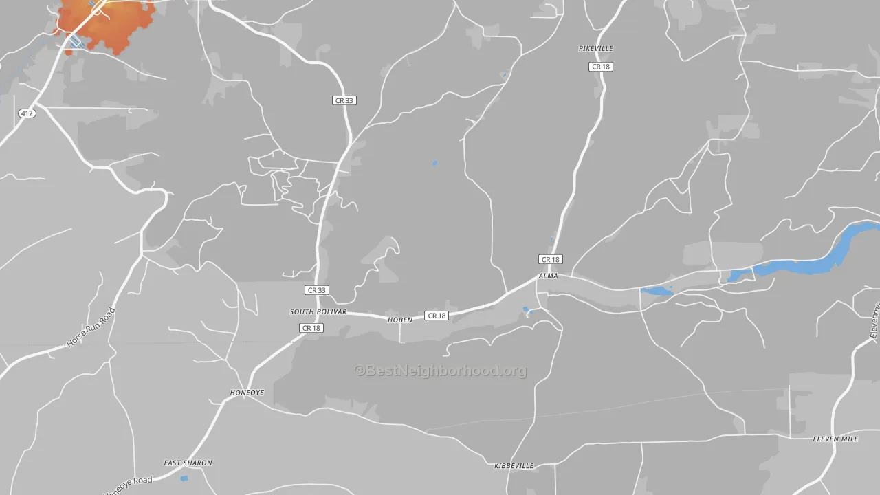 Bike Grade map of Alma, NY