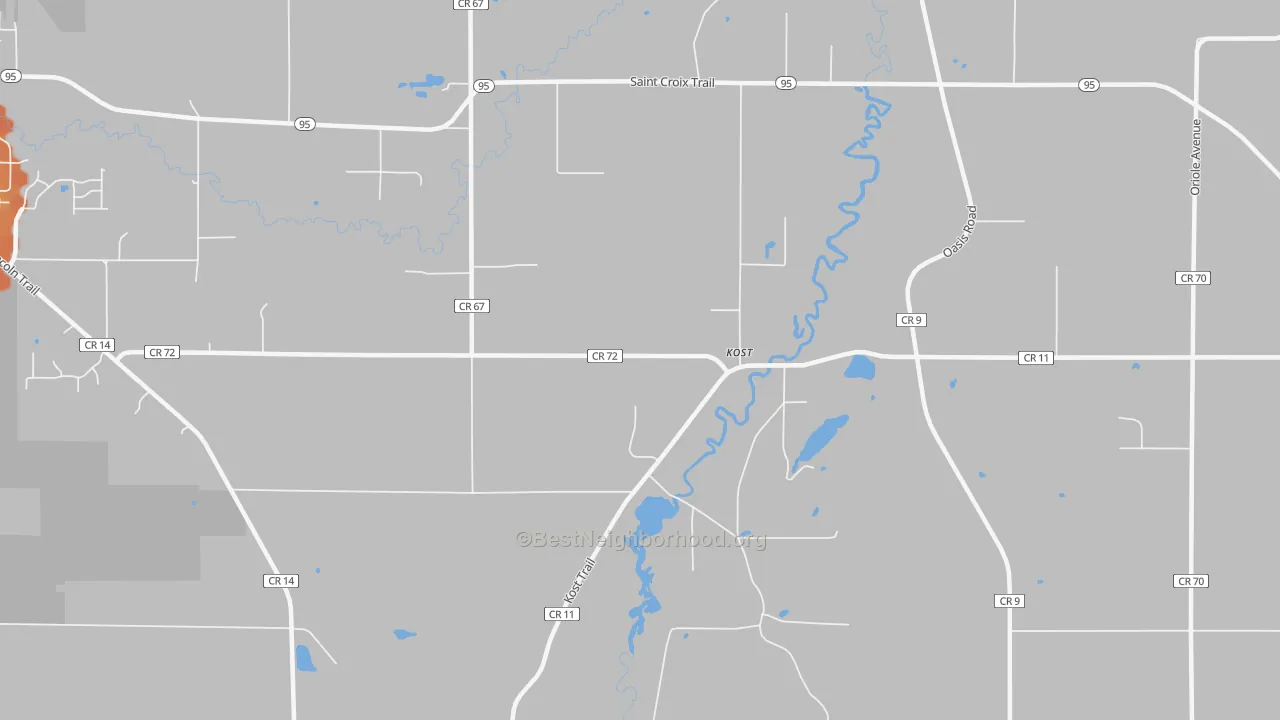 Bike Grade map of Almelund, MN
