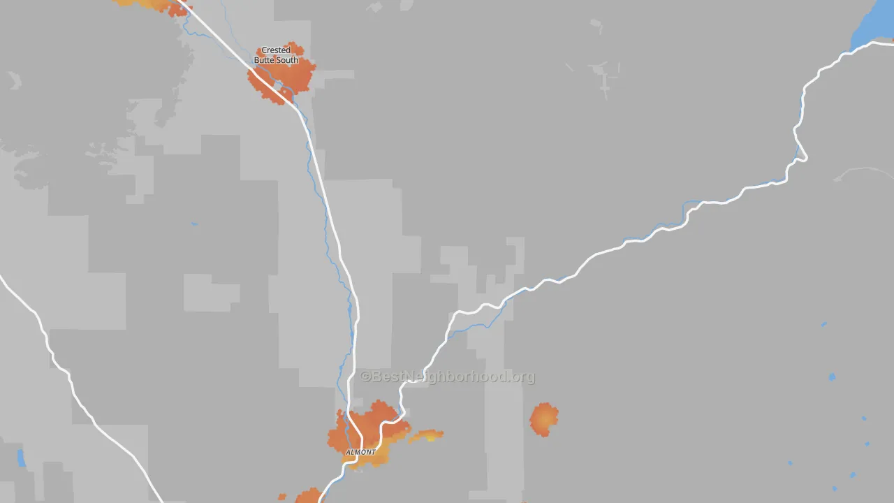 Bike Grade map of Almont, CO