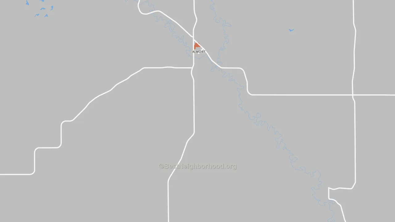 Bike Grade map of Almont, ND