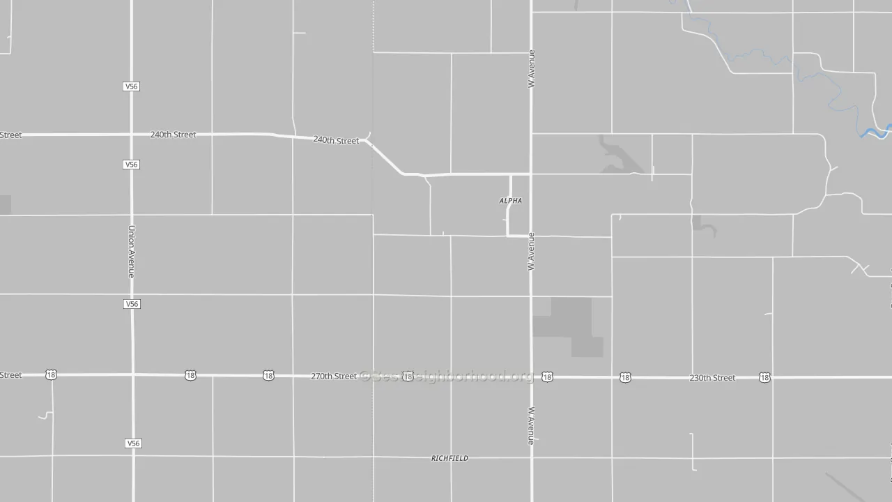 Bike Grade map of Alpha, IA
