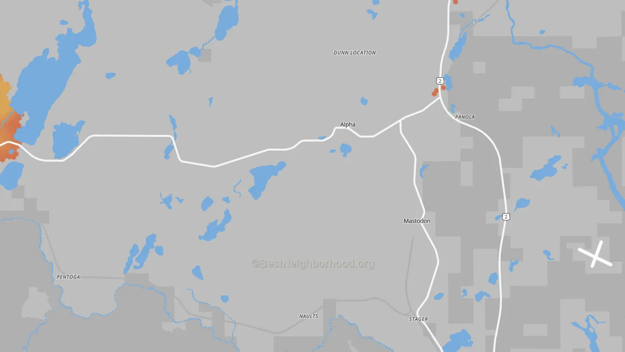 Bike Grade map of Alpha, MI