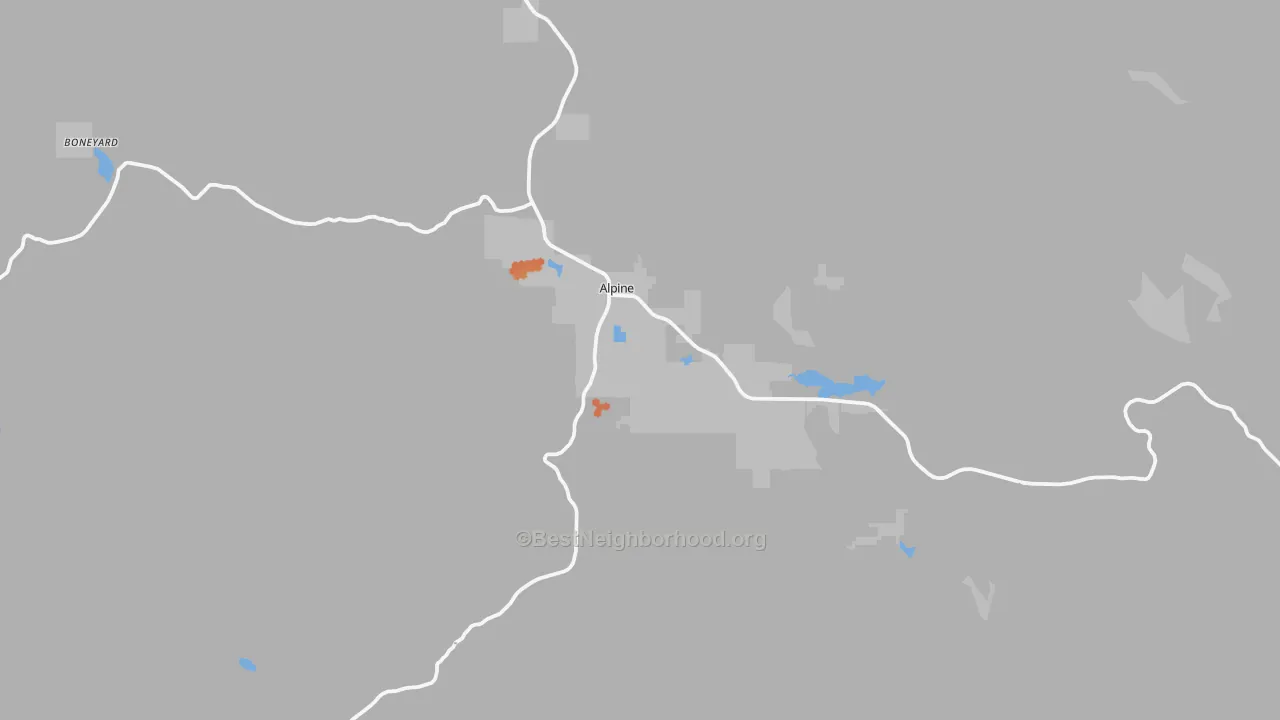 Bike Grade map of Alpine, AZ