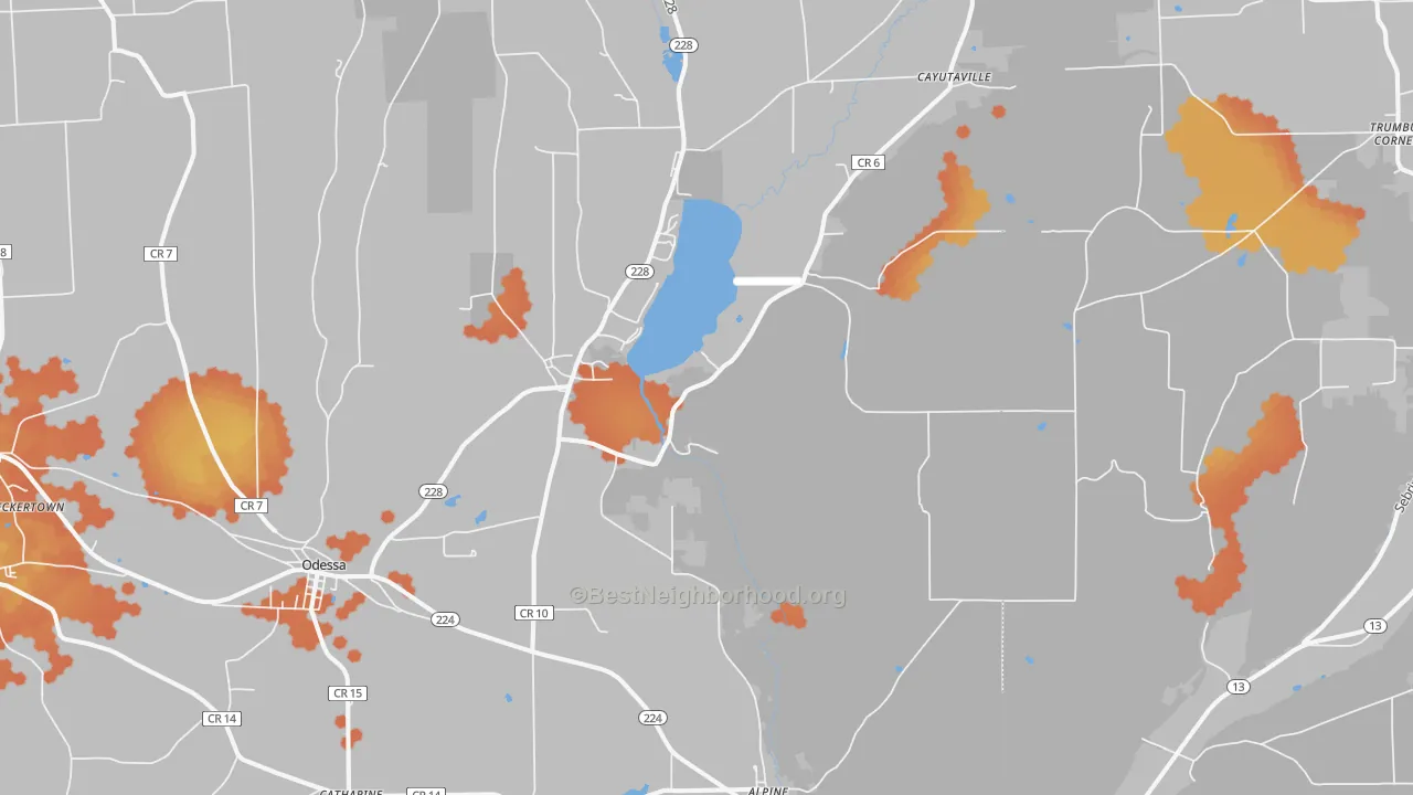 Bike Grade map of Alpine, NY