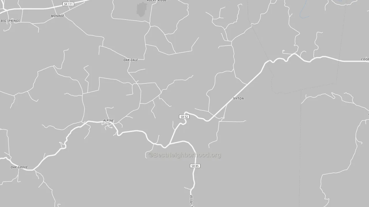Bike Grade map of Alpine, TN