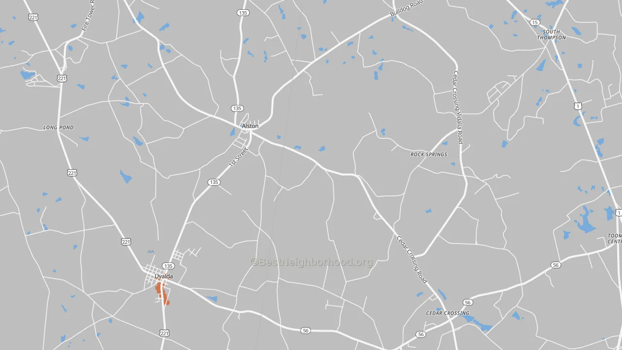 Bike Grade map of Alston, GA