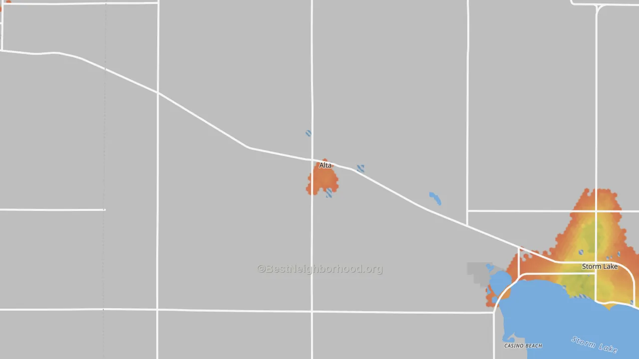 Bike Grade map of Alta, IA