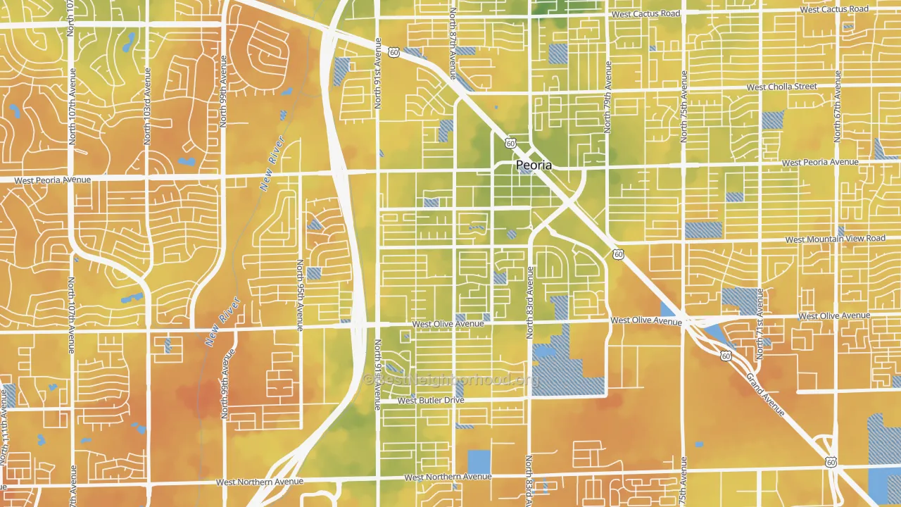 Bike Grade map of Alta Loma, Peoria, AZ