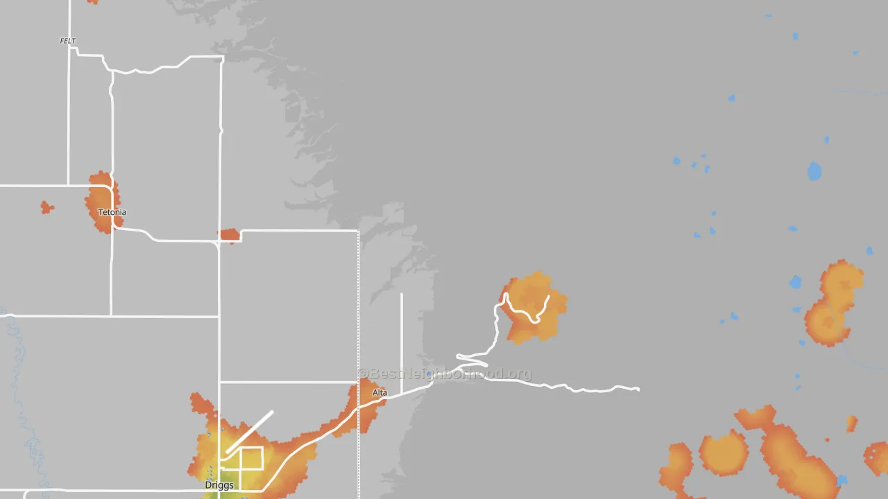 Bike Grade map of Alta, WY