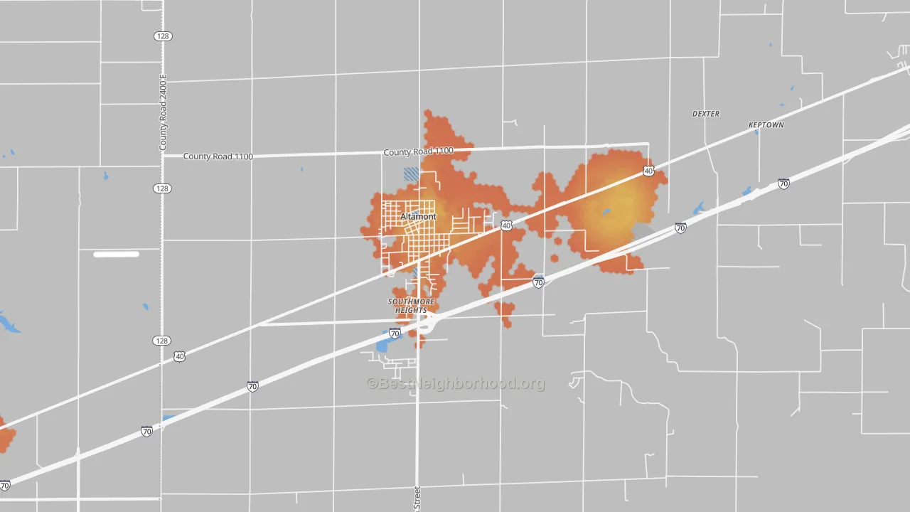 Bike Grade map of Altamont, IL