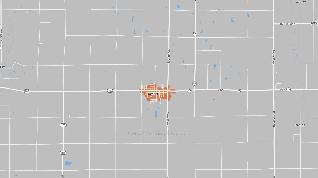 Bike Grade map of Altamont, KS