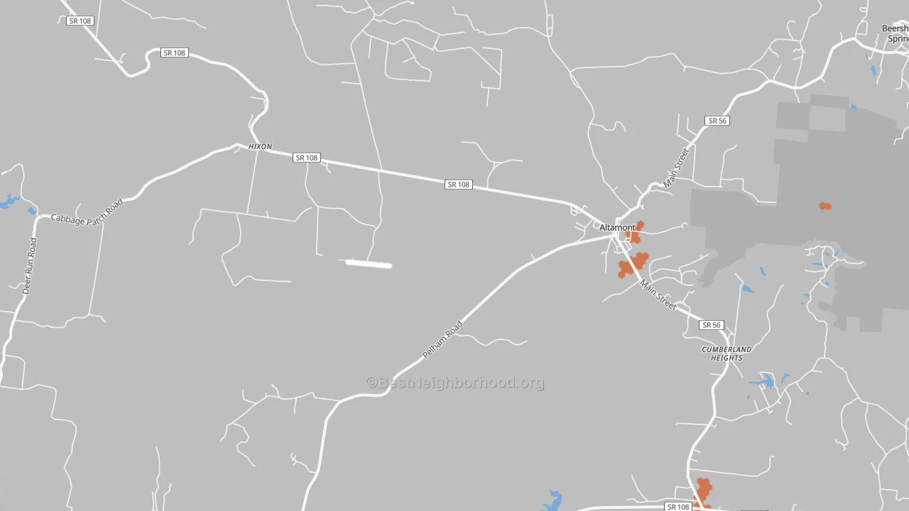 Bike Grade map of Altamont, TN