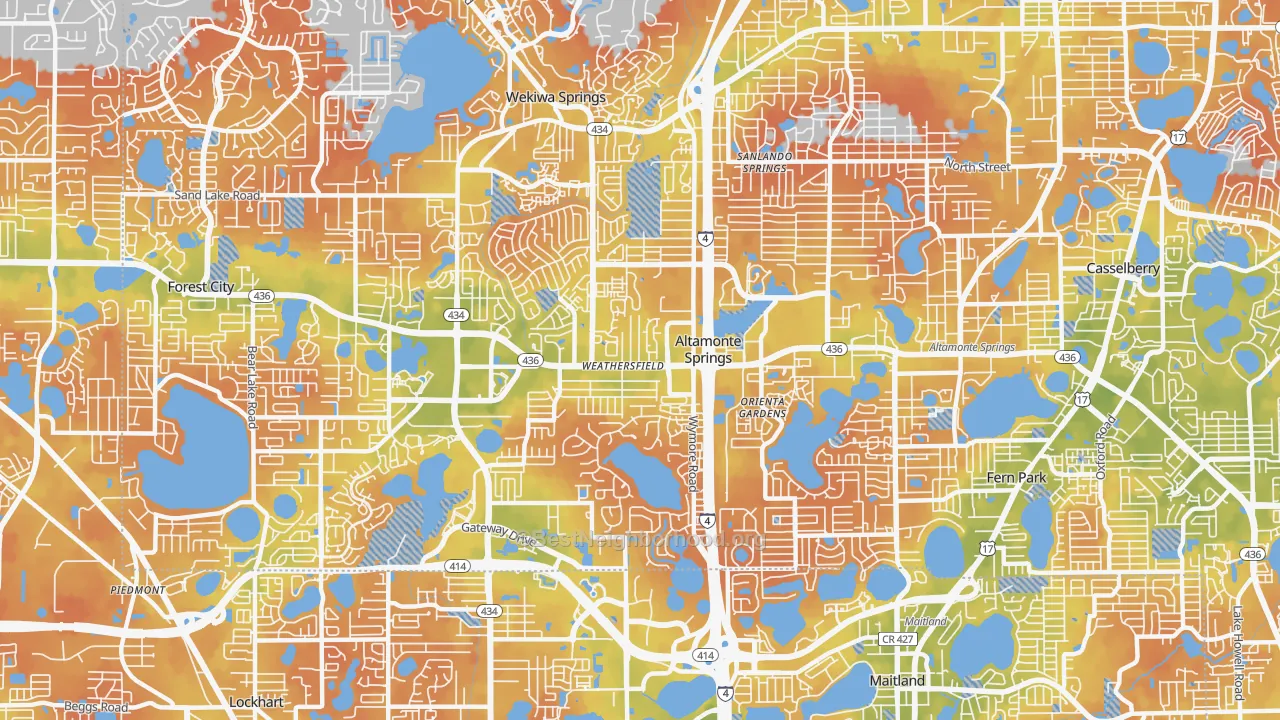 Bike Grade map of Altamonte Springs, FL